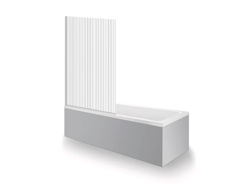 Baignoire droite DURAVIT No.1 180 x 85 cm + Pare bain gauche AURYS Raywall chromé version gauche