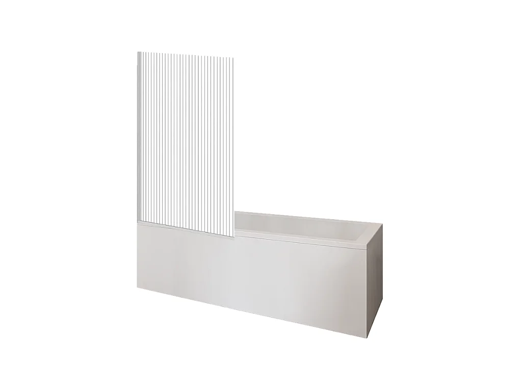 Baignoire droite DURAVIT D-Code 1700x750mm + Pare bain gauche AURYS Raywall chromé