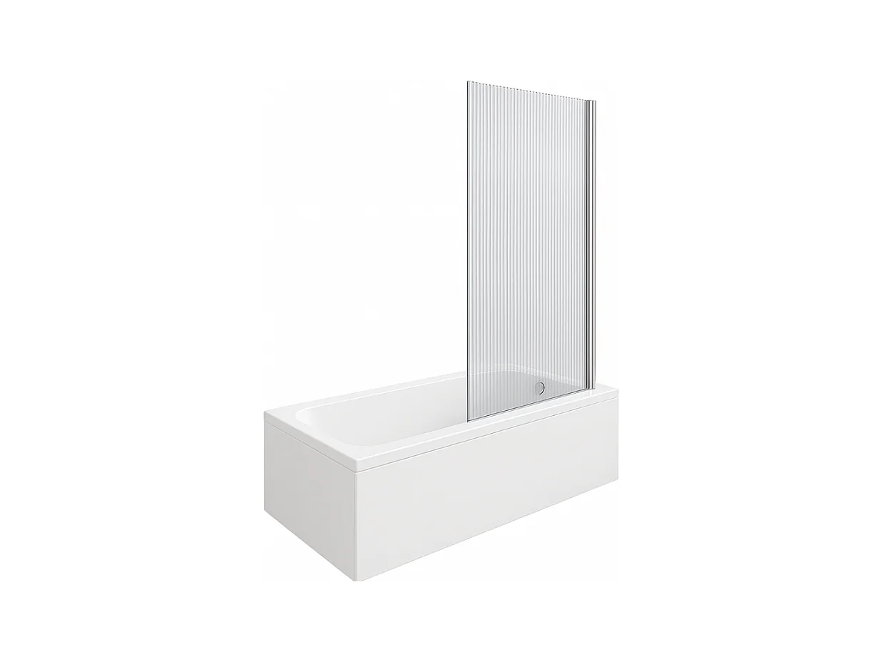 Baignoire droite DURAVIT D-Code 1700x700mm + Pare bain droit AURYS Raywall chromé