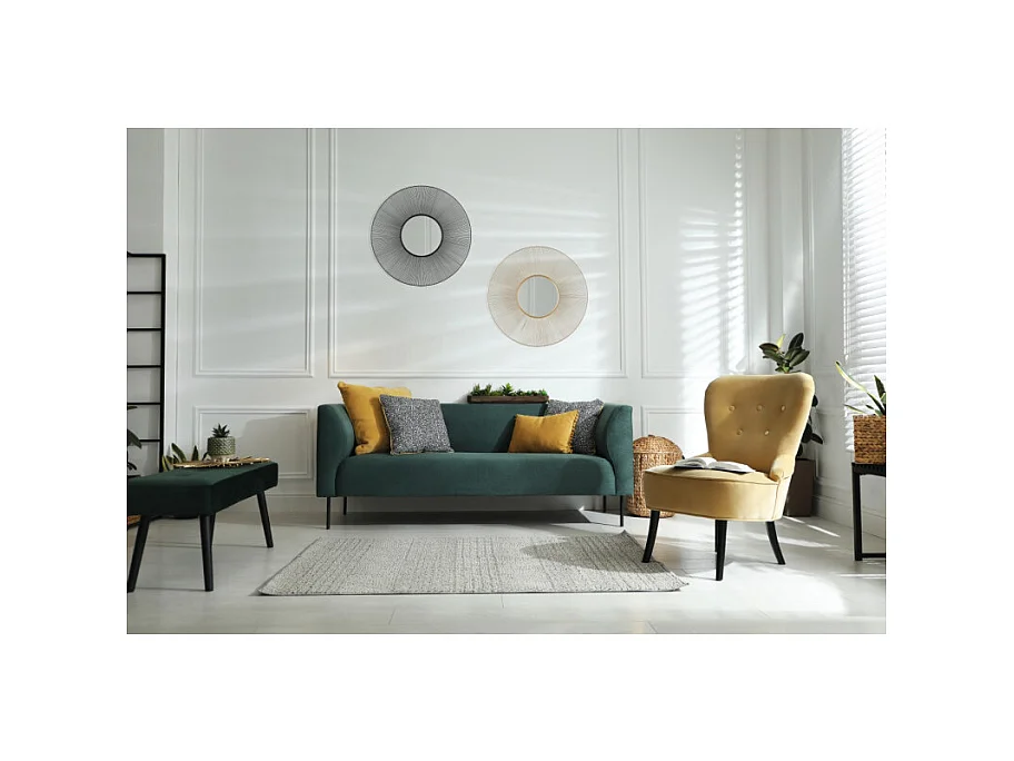 Miroir cadre en métal rond Manika