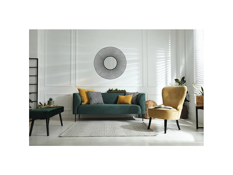 Miroir cadre en métal rond Manika