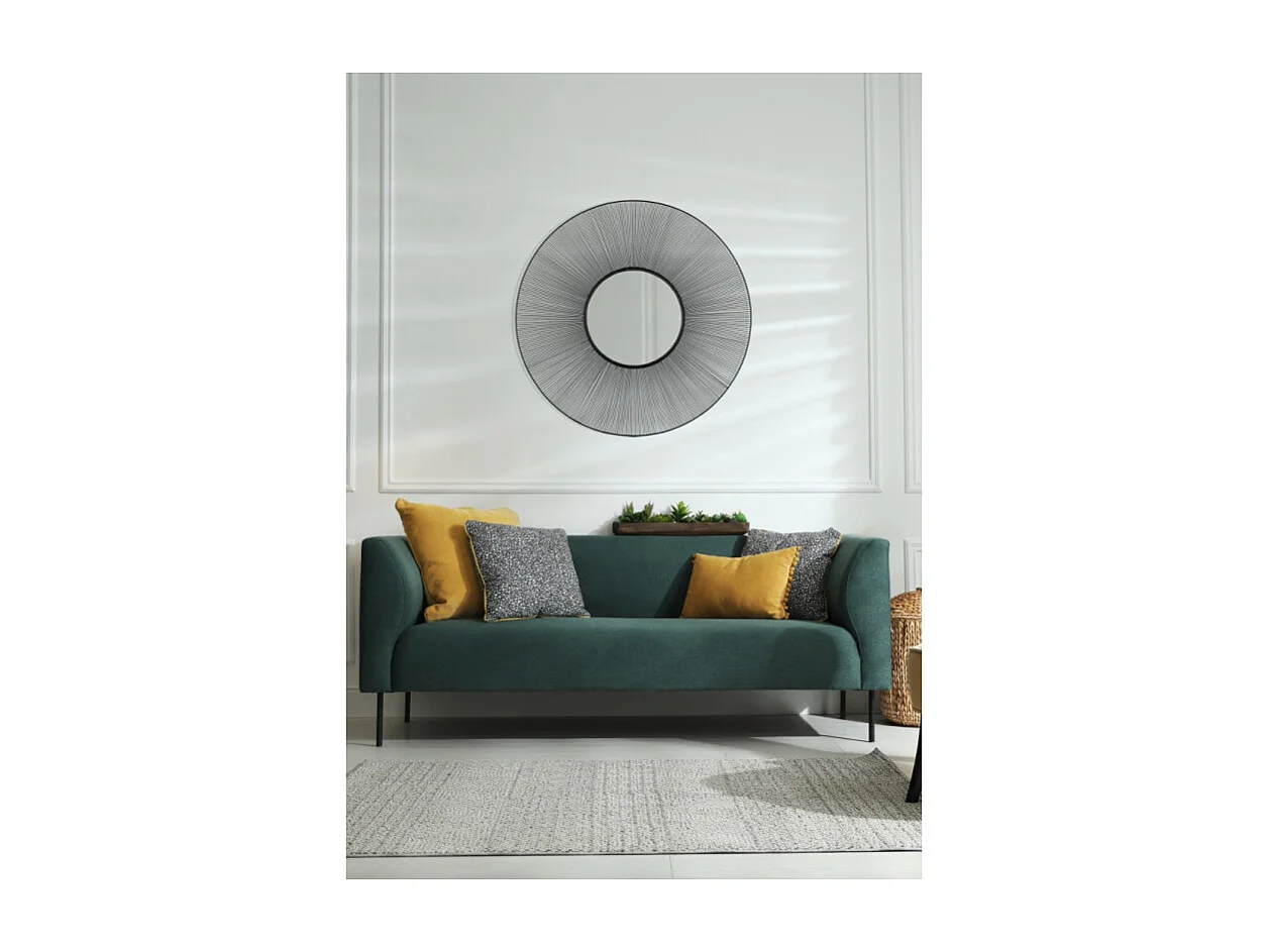 Miroir cadre en métal rond Manika