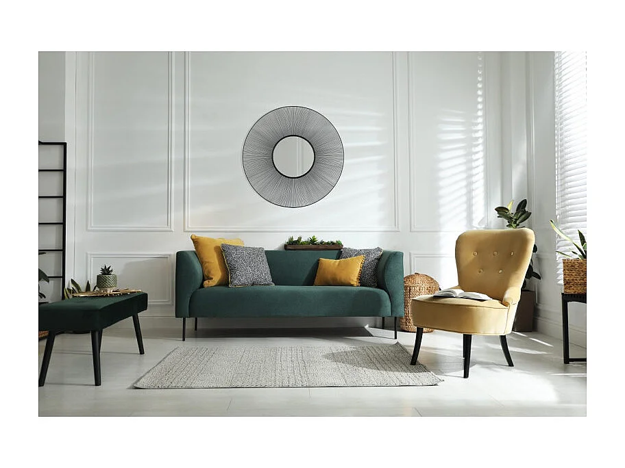 Miroir cadre en métal rond Manika