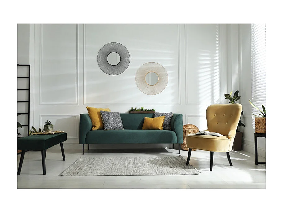 Miroir cadre en métal rond Manika