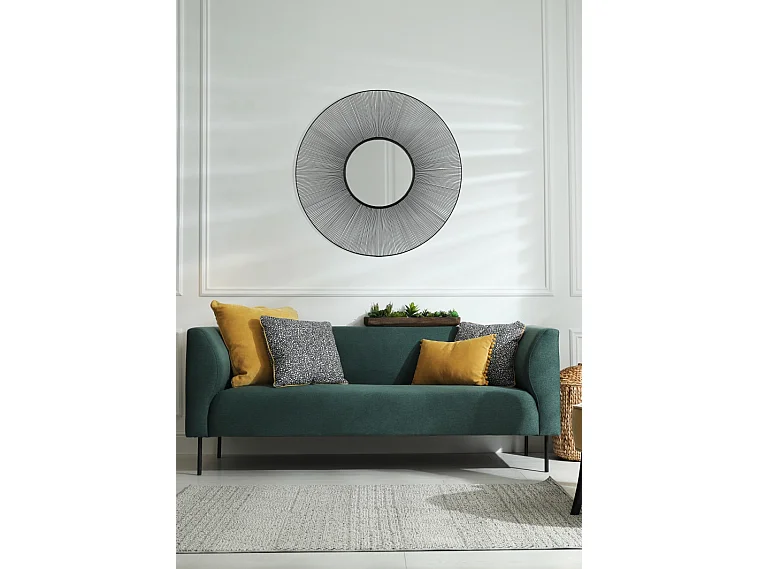 Miroir cadre en métal rond Manika