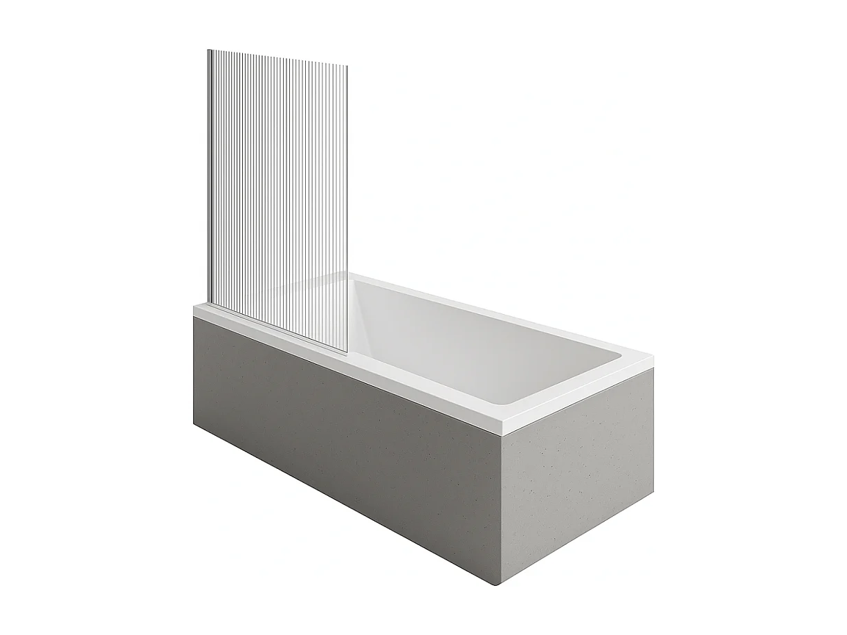 Baignoire droite DURAVIT Strack 170 x70 cm + Pare bain gauche AURYS Raywall chromé