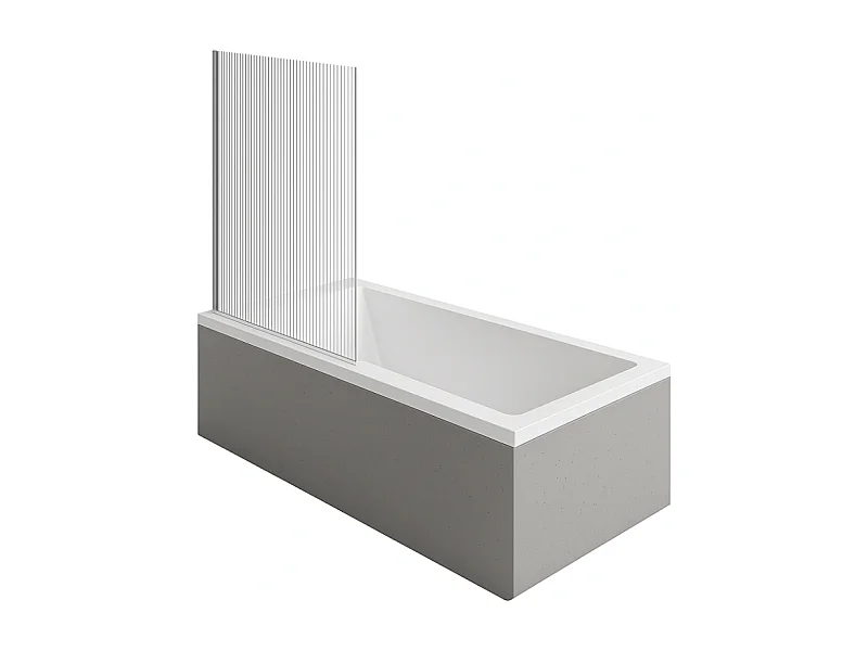 Baignoire droite DURAVIT Strack 170 x70 cm + Pare bain gauche AURYS Raywall chromé