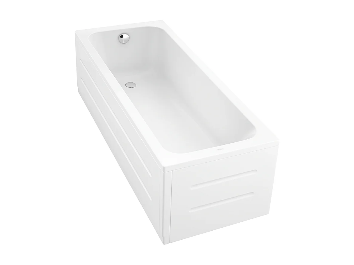 Baignoire droite DURAVIT D-Code 170 x 70 cm + Pare bain droit AURYS Mist 1 chromé