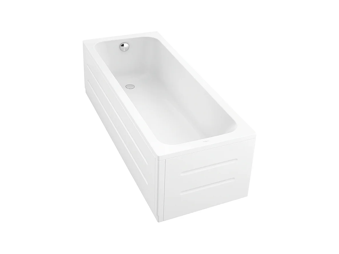 Baignoire droite DURAVIT D-Code 1700x700mm + Pare Bain gauche AURYS Mist 1 chromé
