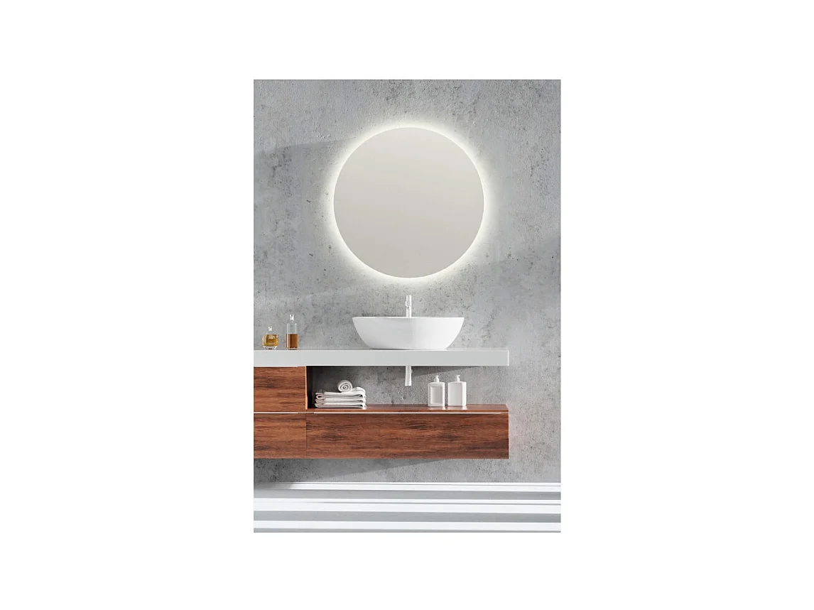 Miroir rond led  IP44, 60 cm Luna