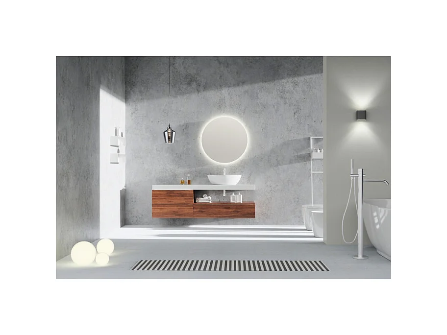 Miroir rond led  IP44, 60 cm Luna
