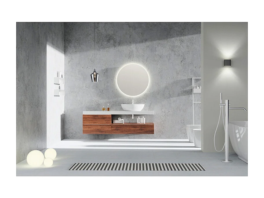 Miroir rond led  IP44, 60 cm Luna