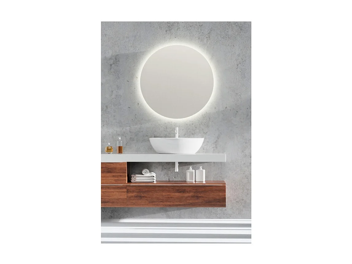Miroir rond led  IP44, 60 cm Luna