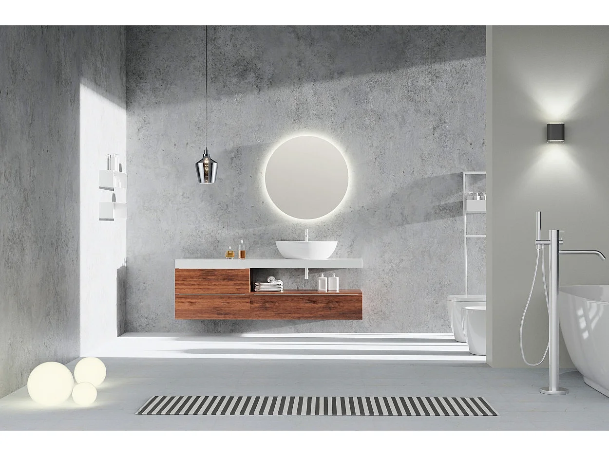 Miroir rond led  IP44, 60 cm Luna