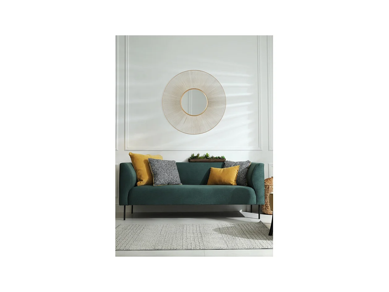 Miroir cadre en métal rond Manika