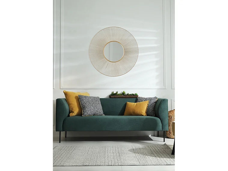 Miroir cadre en métal rond Manika