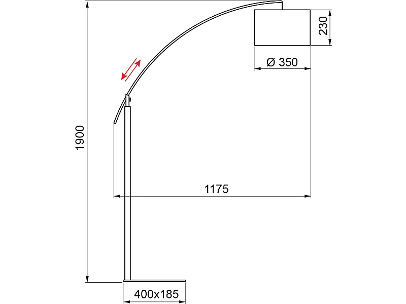 Lampadaire arc Rainbow