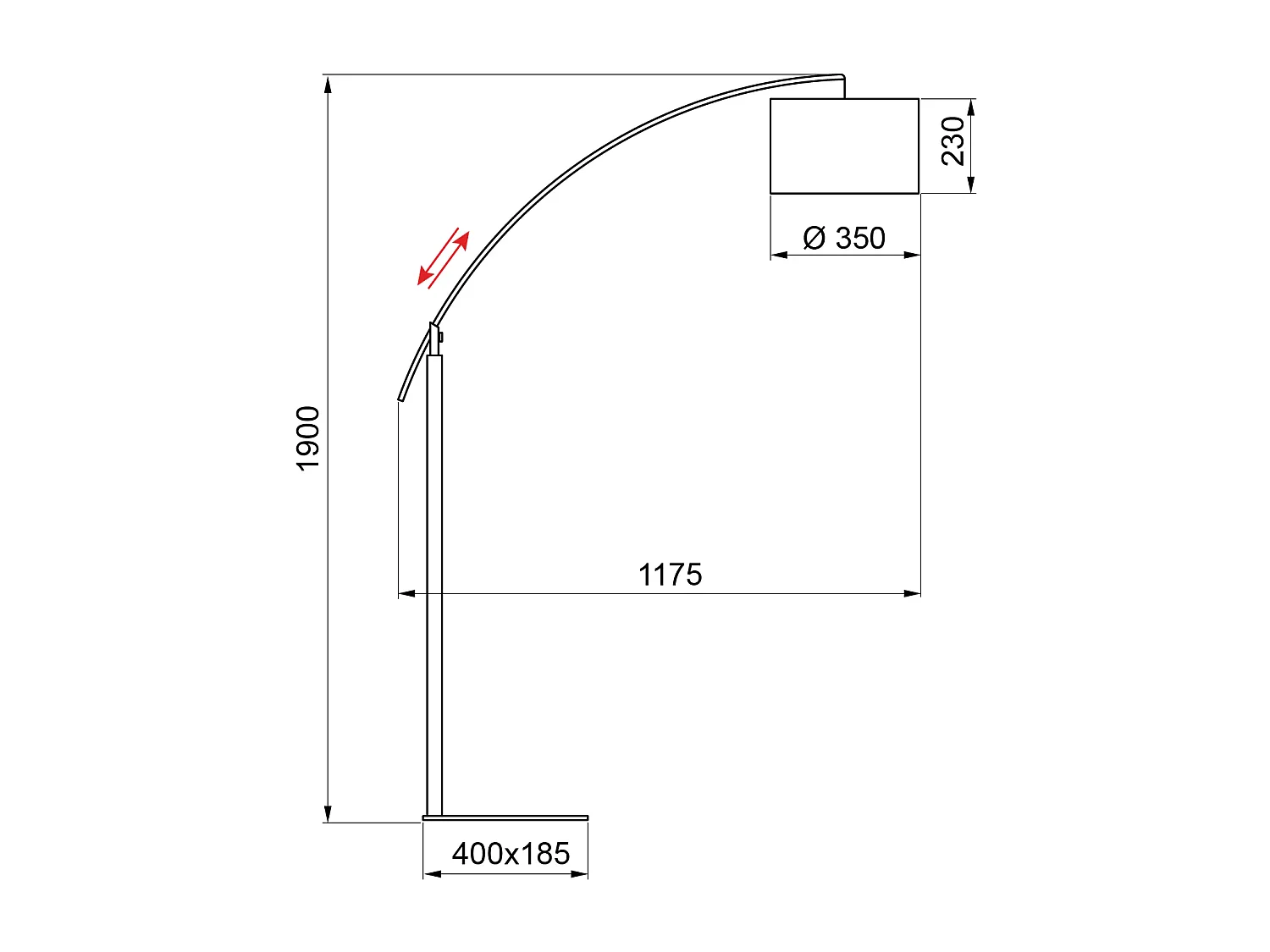 Lampadaire arc Rainbow