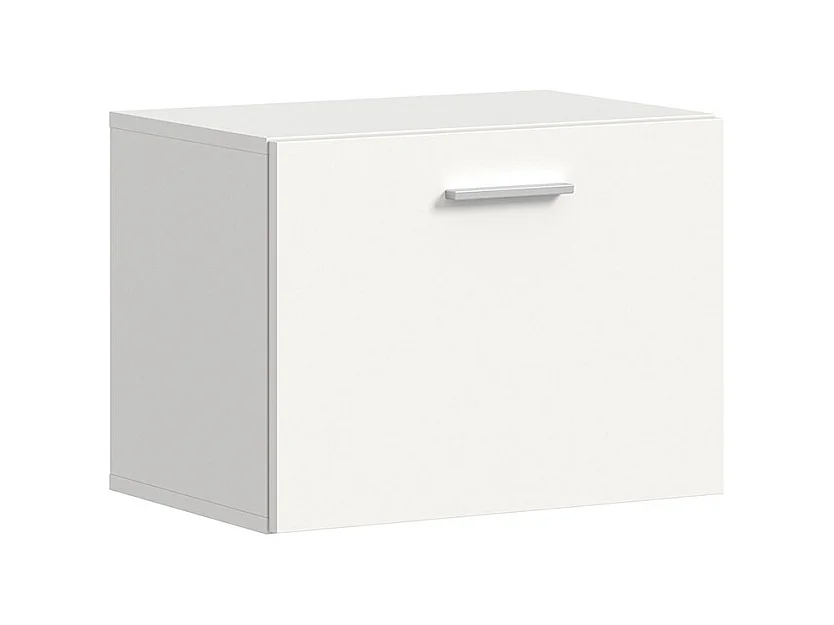 Vaga meuble à chaussures murale 52x39 cm 1 abattant blanc.