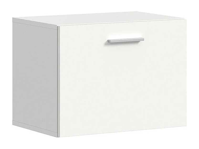 Vaga meuble à chaussures murale 52x39 cm 1 abattant blanc.