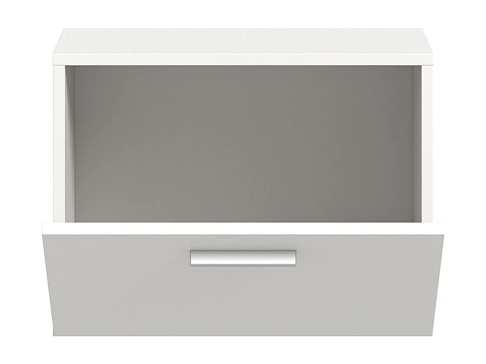 Vaga meuble à chaussures murale 52x39 cm 1 abattant blanc.