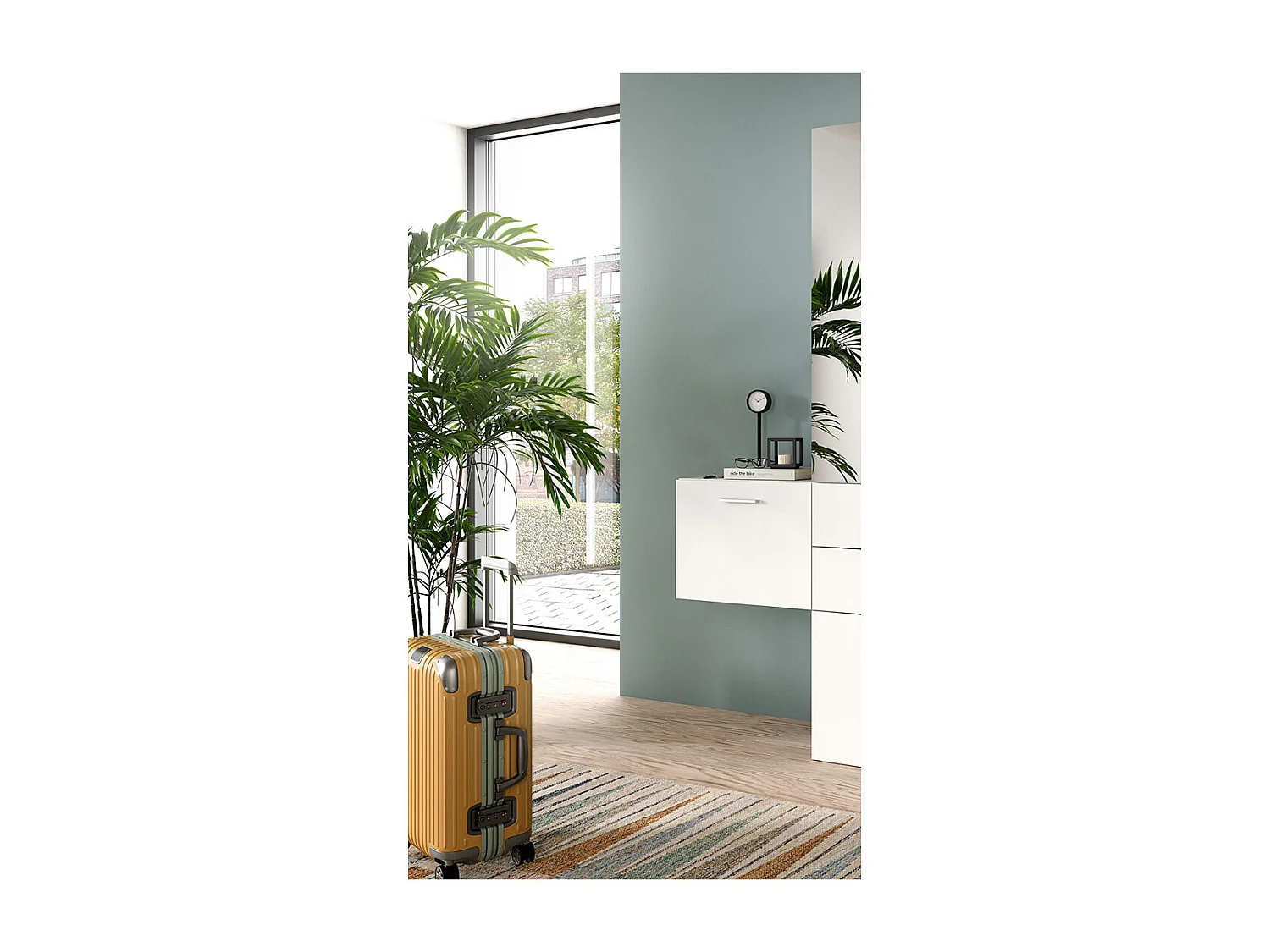 Vaga meuble à chaussures murale 52x39 cm 1 abattant blanc.