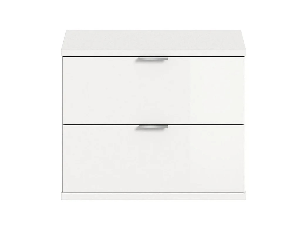 ProjektX Schuhschrank Bank 2 Schubladen weiß Hochglanz.