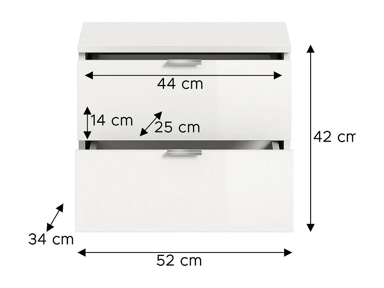 ProjektX schoenenkast bank 2 laden wit hoogglans.
