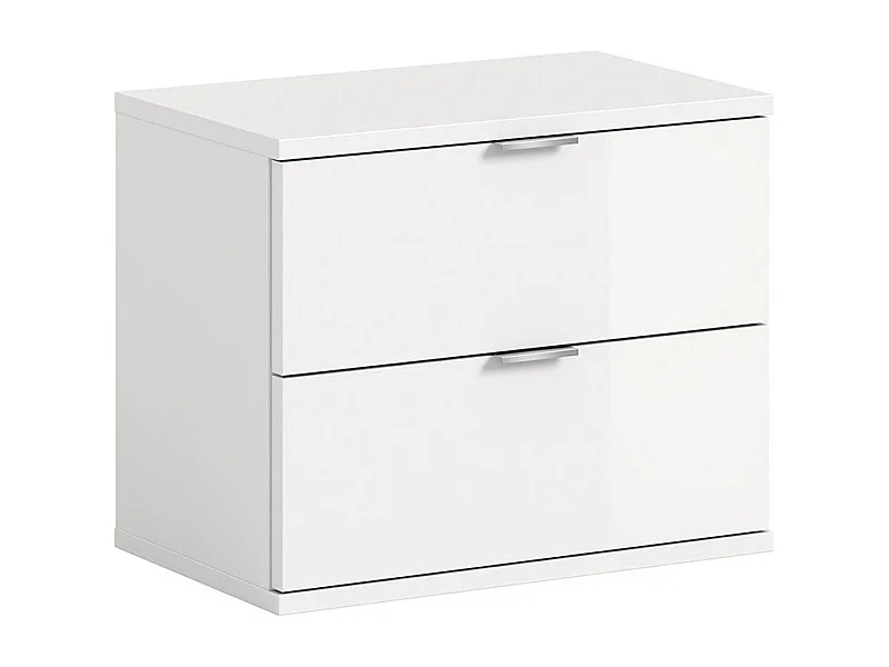 ProjektX Schuhschrank Bank 2 Schubladen weiß Hochglanz.