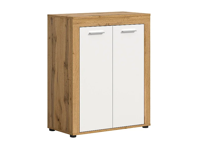 Jam Schuhschrank 2 Türen weiß, Eiche Dekor.