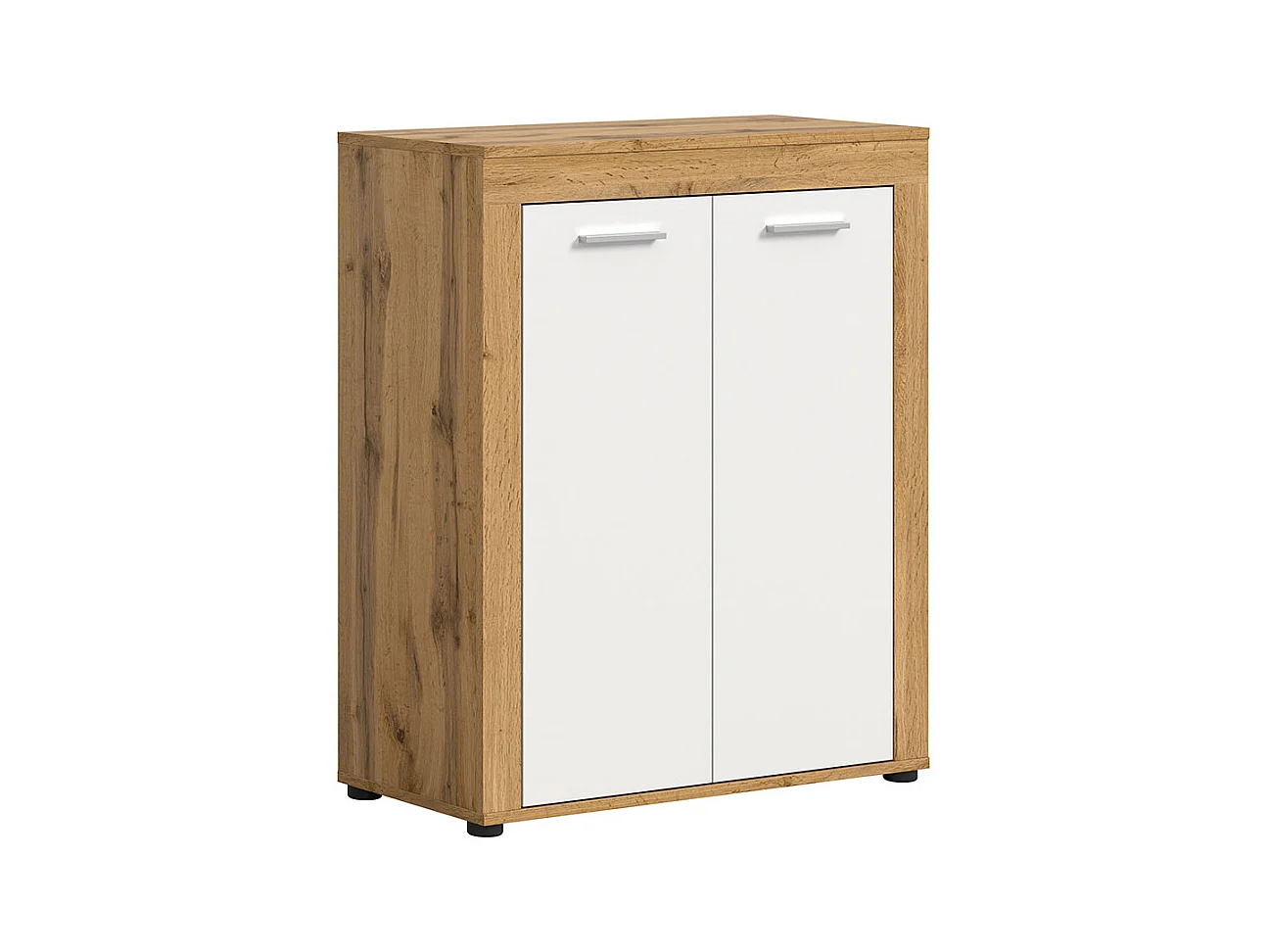 Jam meuble à chaussures 2 portes blanc, chêne décor.