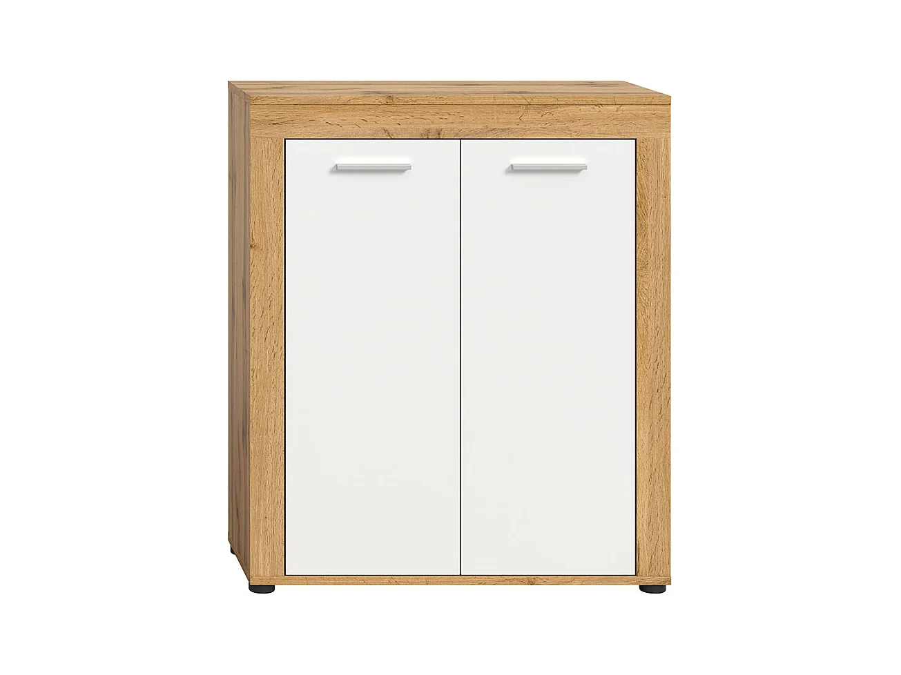 Jam meuble à chaussures 2 portes blanc, chêne décor.