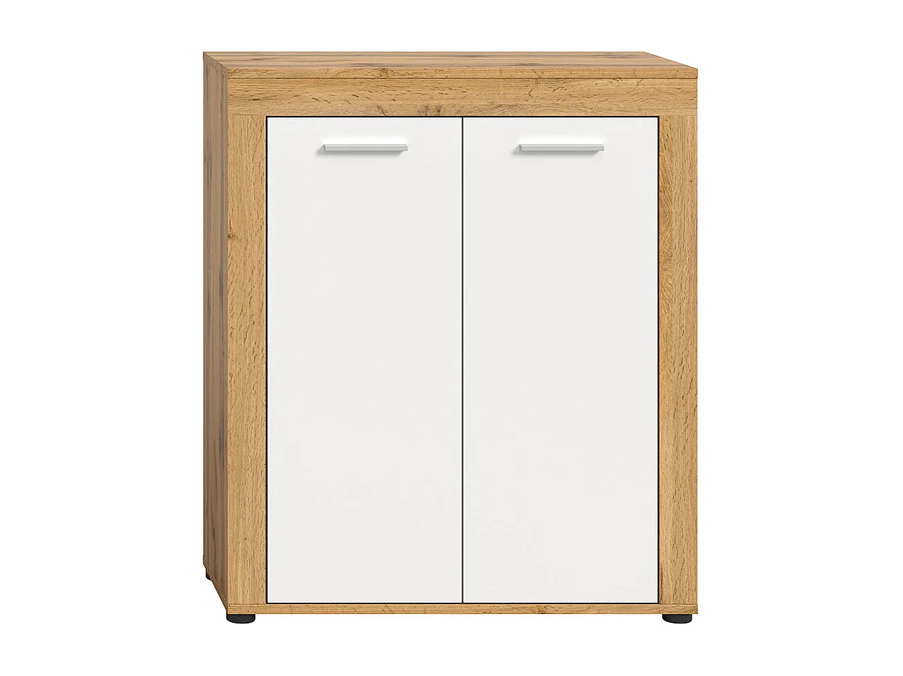 Jam Schuhschrank 2 Türen weiß, Eiche Dekor.
