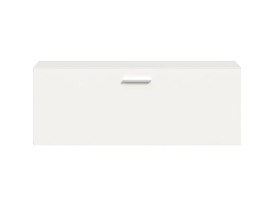 Vaga meuble à chaussures murale 104x39 cm 1 abattant blanc.