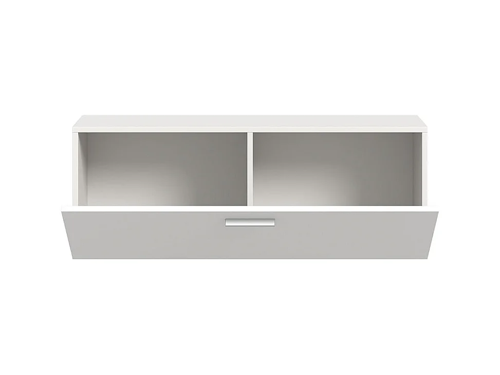 Vaga meuble à chaussures murale 104x39 cm 1 abattant blanc.