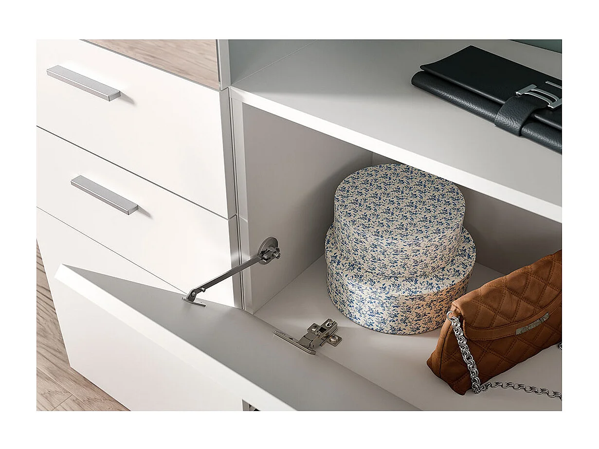 Vaga Schuhschrank hängend 104x39cm 1 Klapptür weiß.