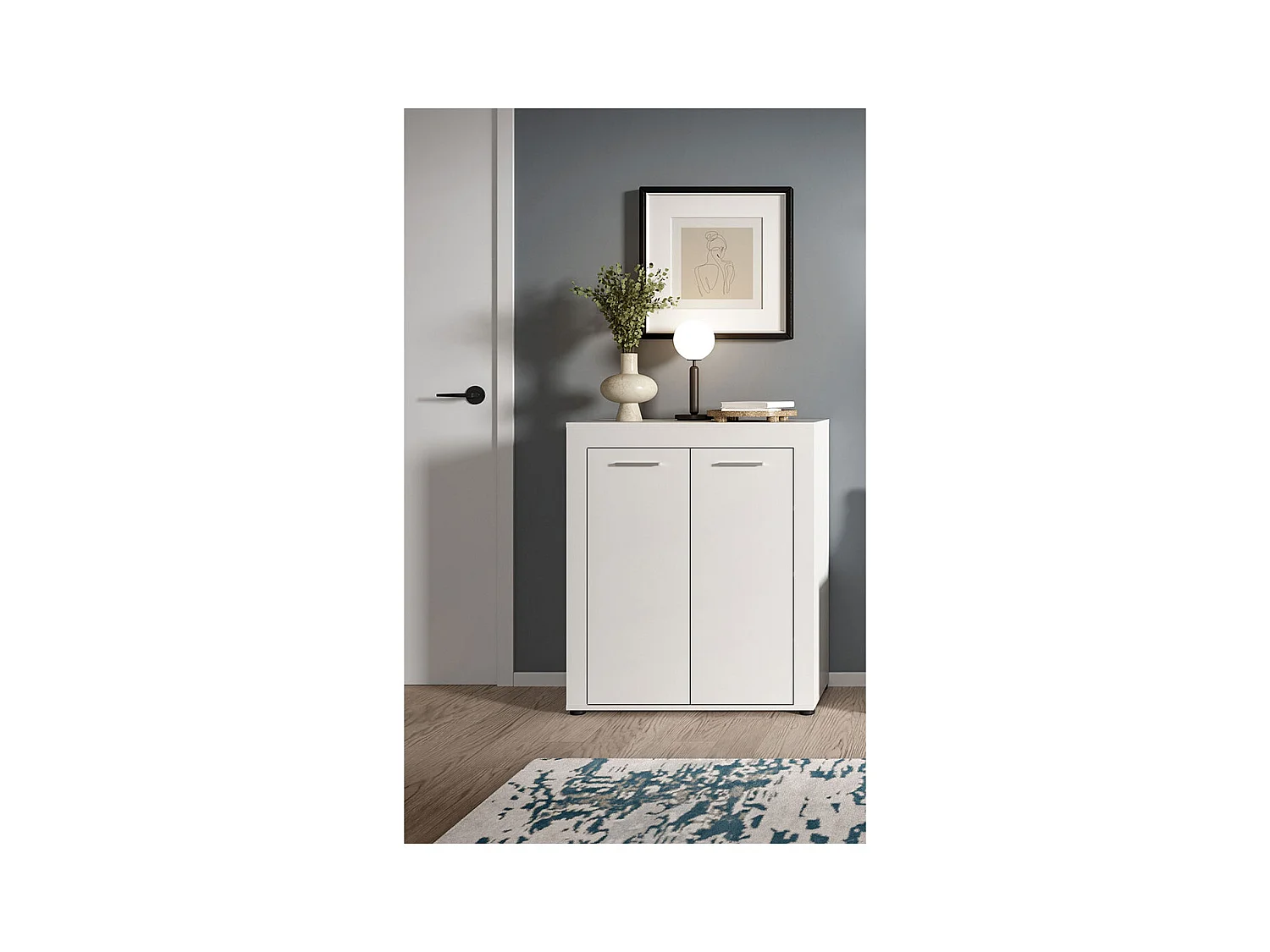 Jam meuble à chaussures 2 portes blanc.