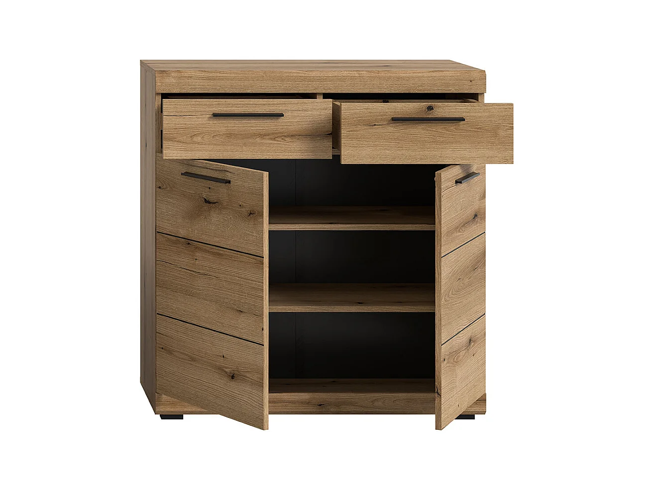 Scout meuble à chaussures 2 tiroirs, 2 portes chêne décor.