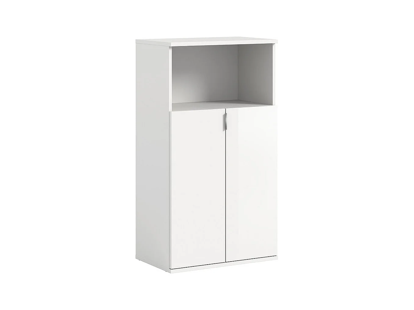 ProjektX meuble à chaussures 2 portes, 1 niche blanc brillant.