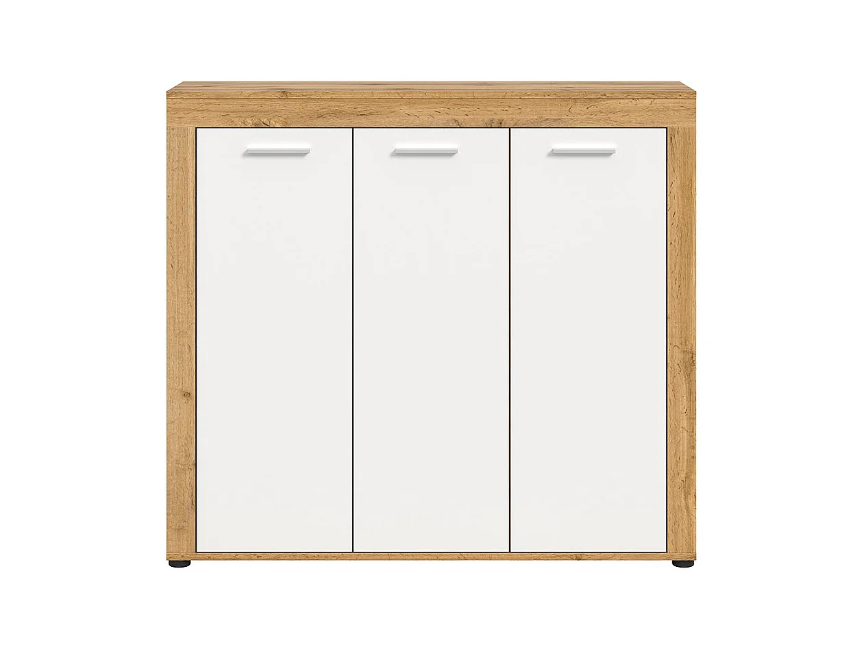 Jam meuble à chaussures 3 portes blanc, chêne décor.