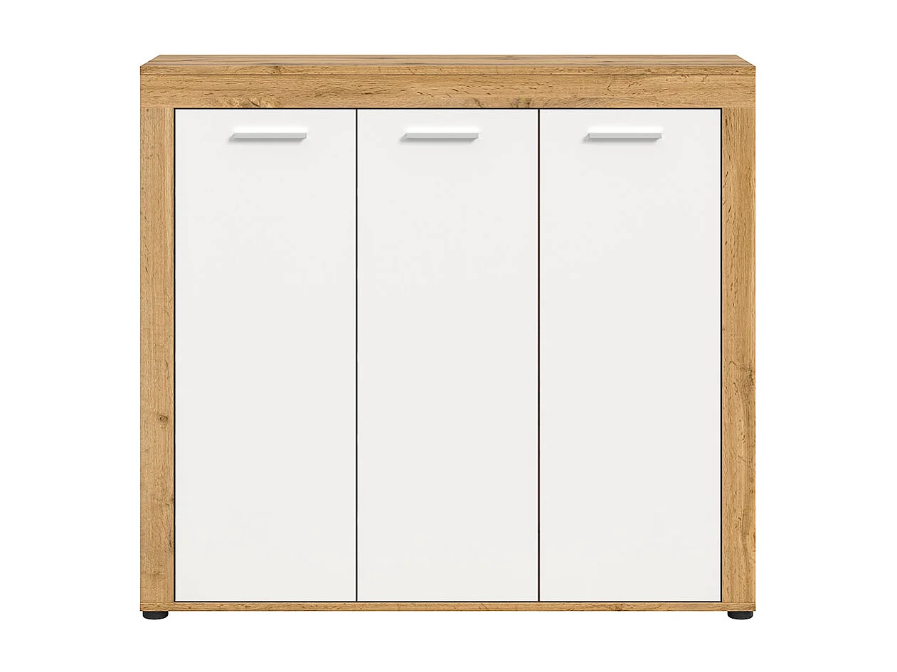 Jam meuble à chaussures 3 portes blanc, chêne décor.