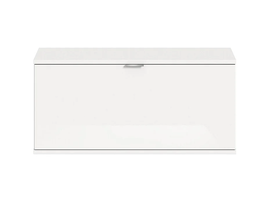 ProjektX meuble à chaussures banc 1 abattant blanc brillant.