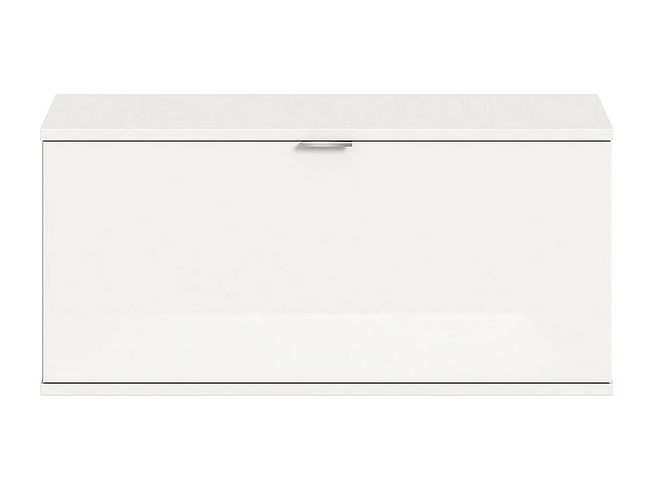 ProjektX meuble à chaussures banc 1 abattant blanc brillant.