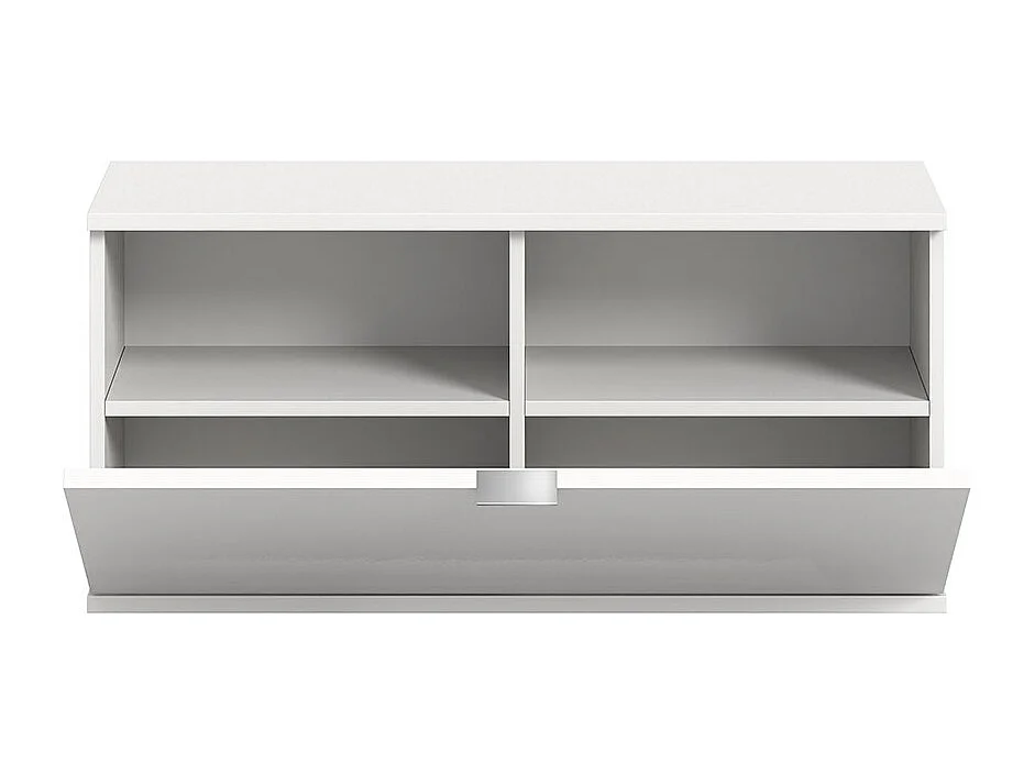 ProjektX meuble à chaussures banc 1 abattant blanc brillant.