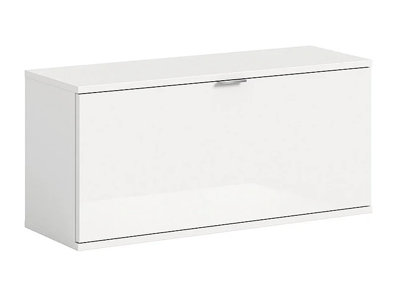 ProjektX meuble à chaussures banc 1 abattant blanc brillant.