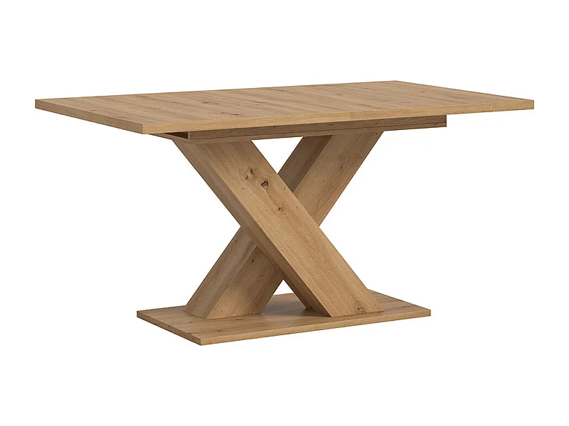 Motion table de salle à manger pieds X 90x150/190 cm avec 1 rallonge chêne décor.