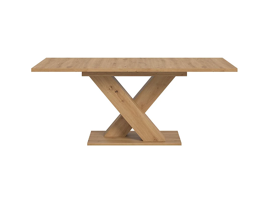 Motion table de salle à manger pieds X 90x150/190 cm avec 1 rallonge chêne décor.