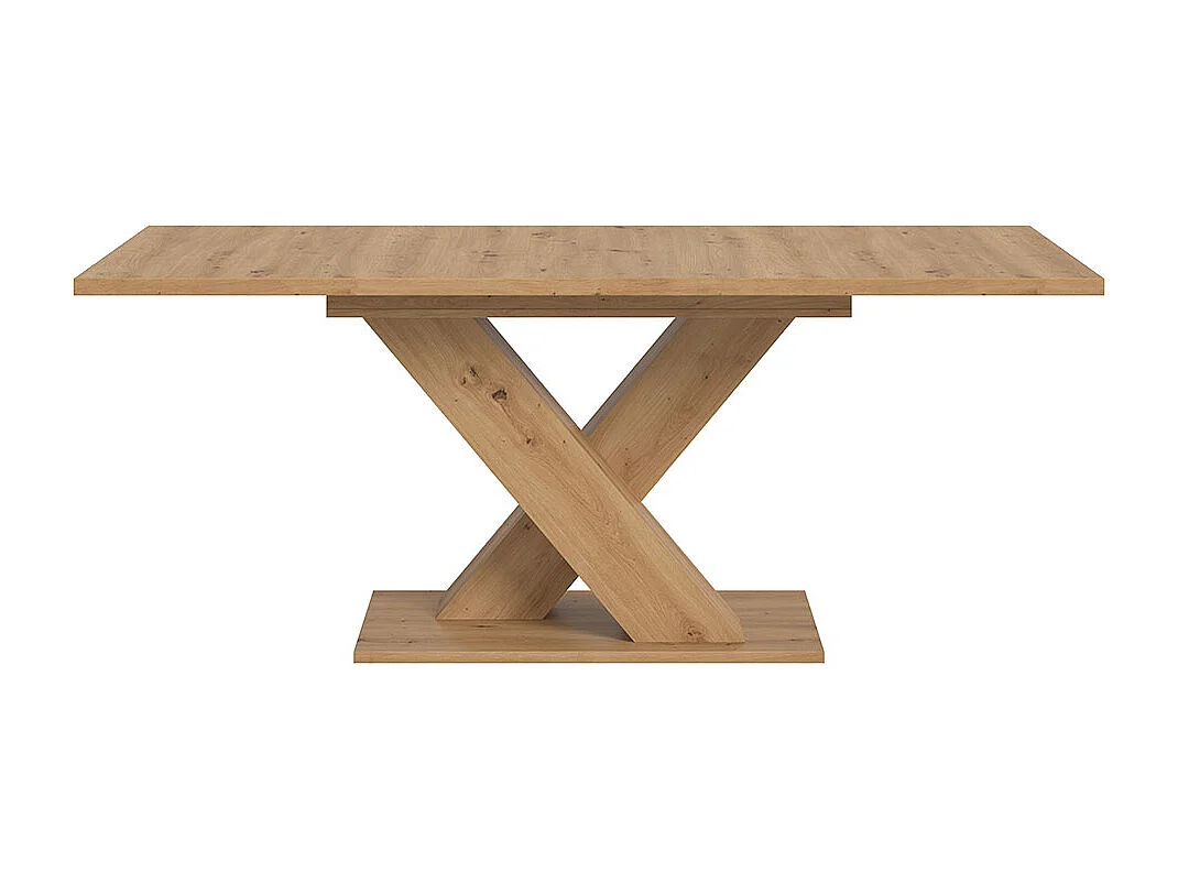 Motion table de salle à manger pieds X 90x150/190 cm avec 1 rallonge chêne décor.