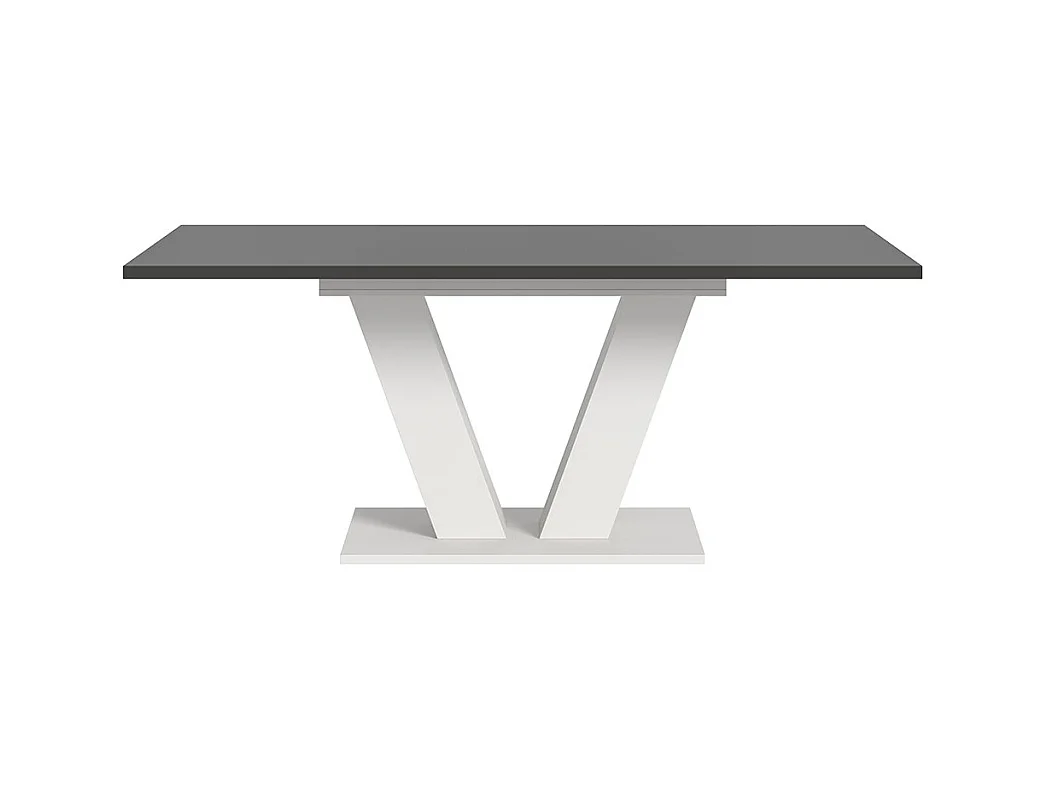 Motion table de salle à manger pieds V 90x150/190 cm avec 1 rallonge gris, blanc.