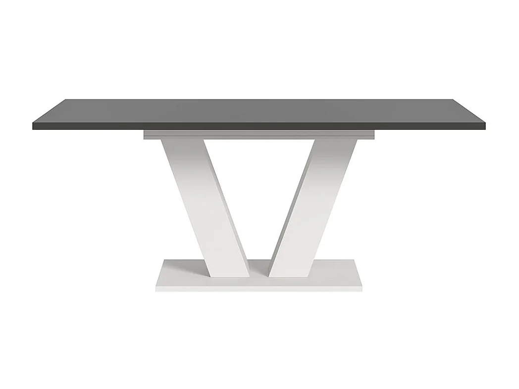 Motion table de salle à manger pieds V 90x150/190 cm avec 1 rallonge gris, blanc.